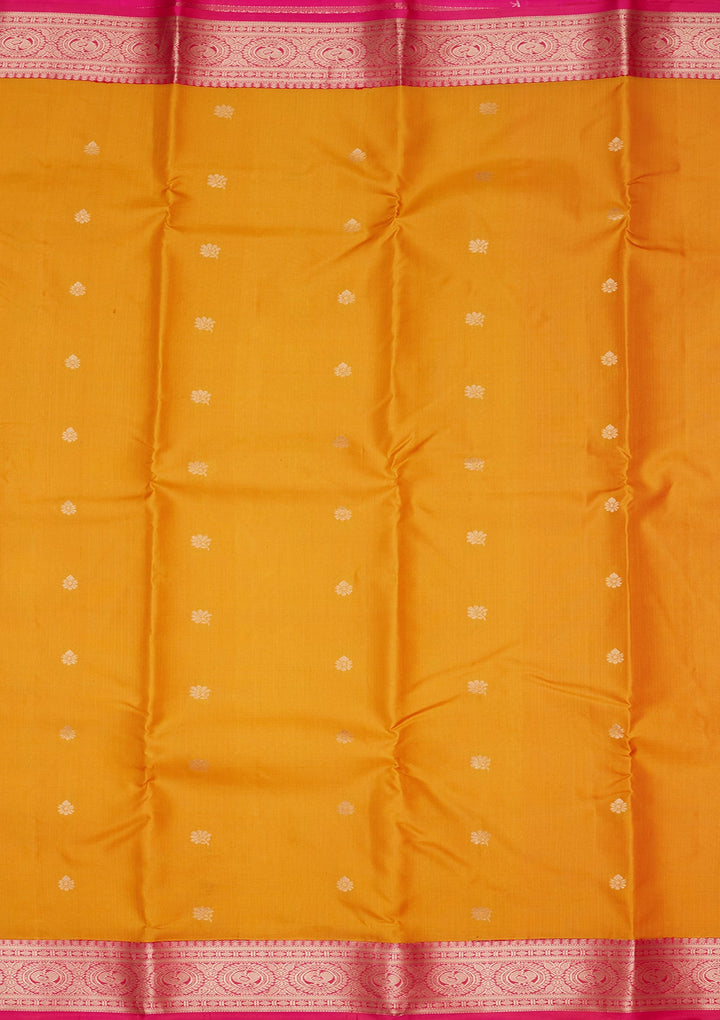 Mustard Zariwork Pure Silk Saree-koskii