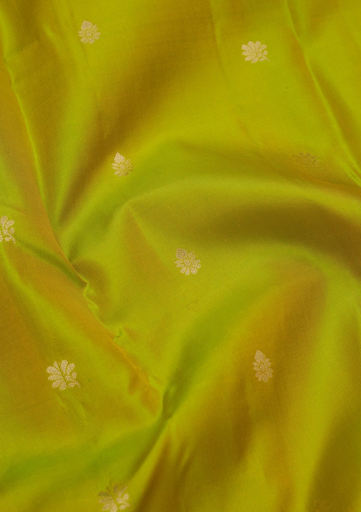 Parrot Green Zariwork Pure Silk Saree-koskii