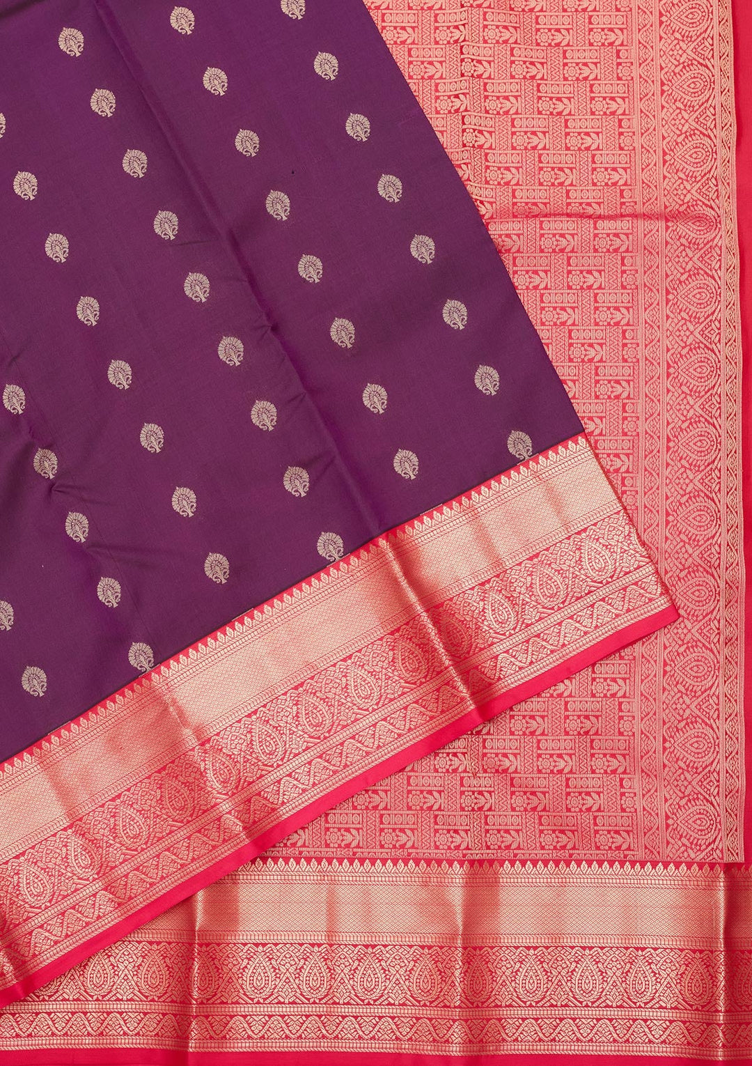 Purple Zariwork Pure Silk Saree-koskii