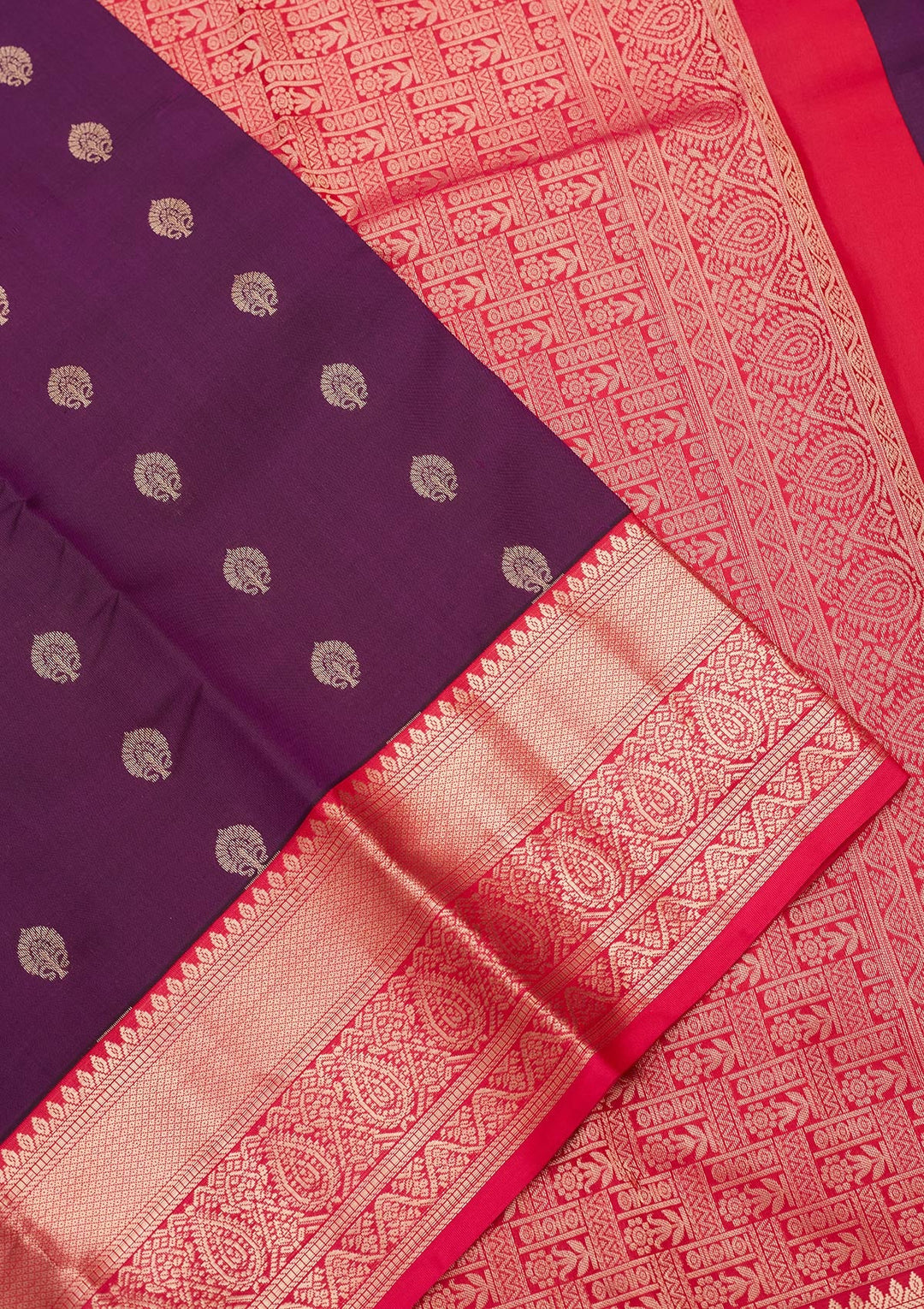 Purple Zariwork Pure Silk Saree-koskii