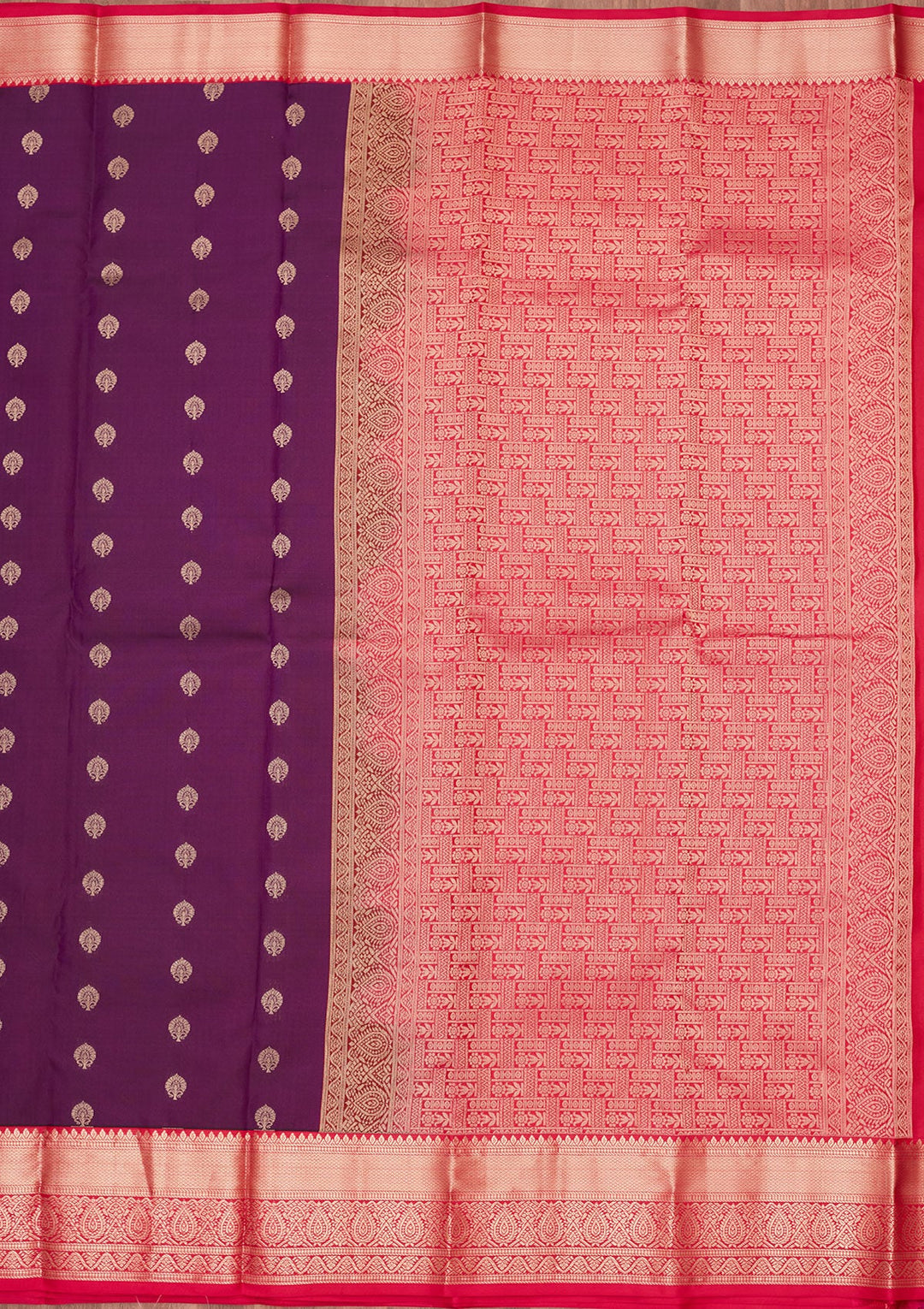 Purple Zariwork Pure Silk Saree-koskii