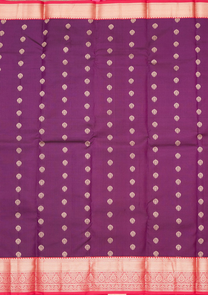 Purple Zariwork Pure Silk Saree-koskii