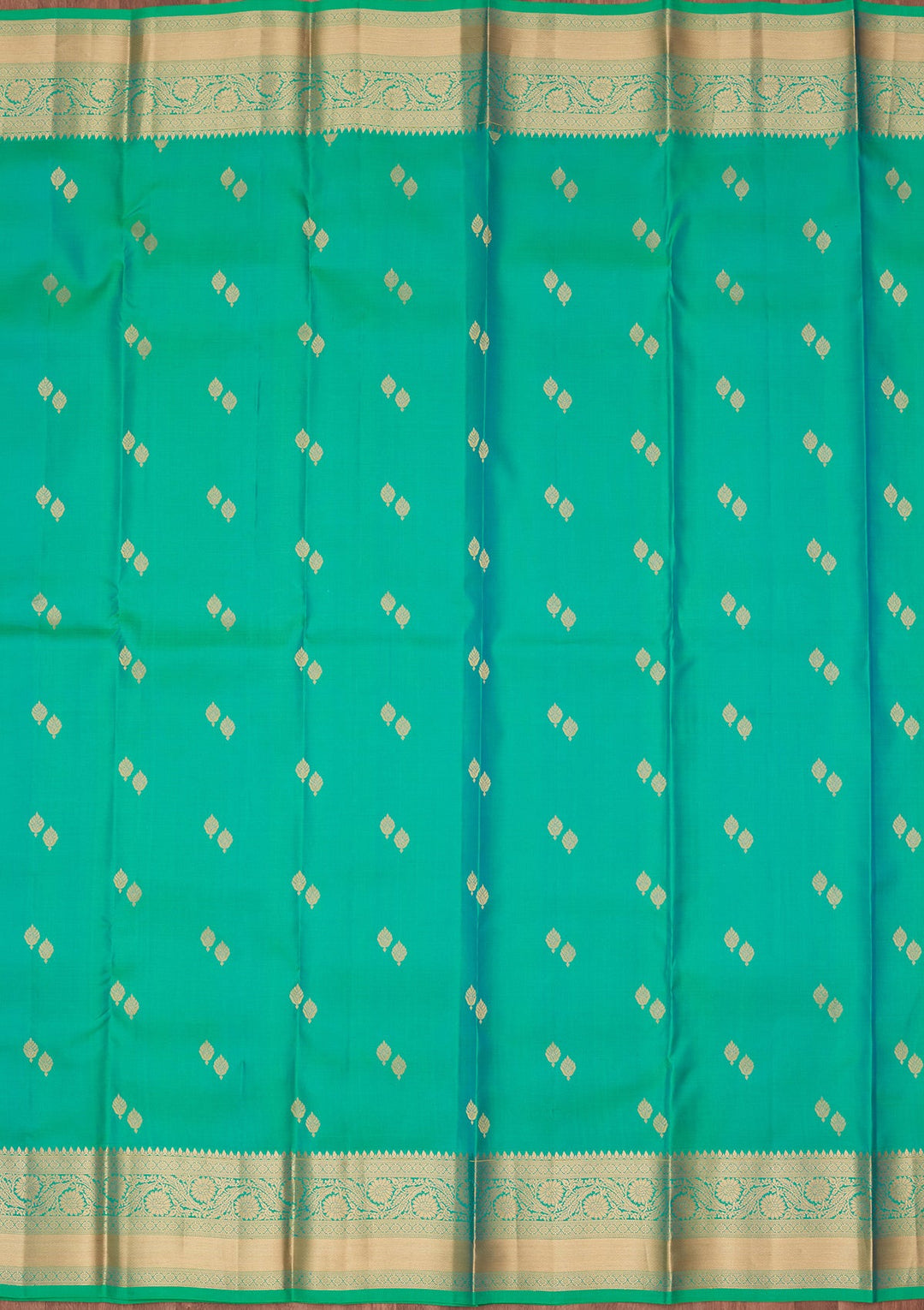 Sea Green Zariwork Pure Silk Saree-koskii