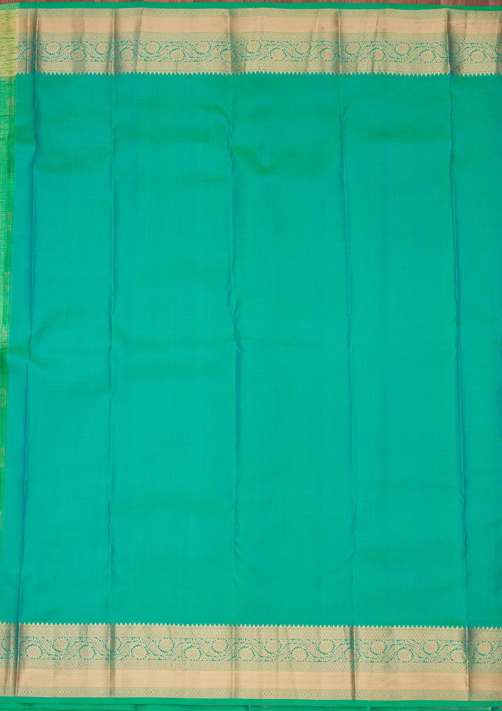 Sea Green Zariwork Pure Silk Saree-koskii