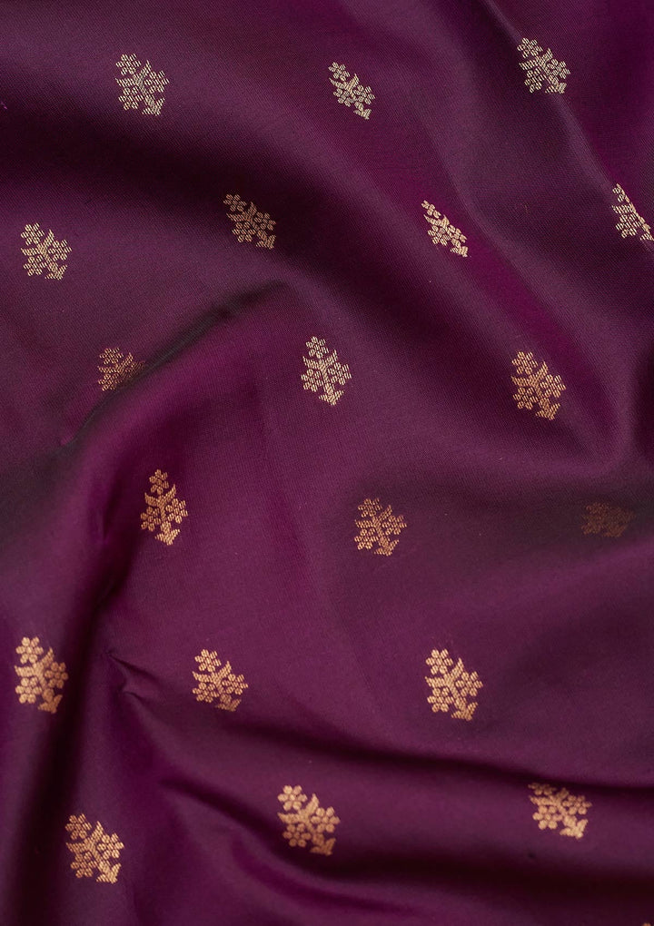 Purple Zariwork Pure Silk Saree-koskii
