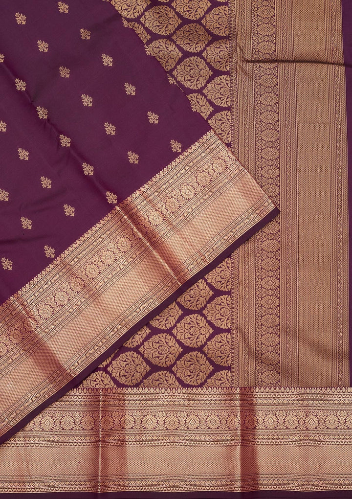 Purple Zariwork Pure Silk Saree-koskii