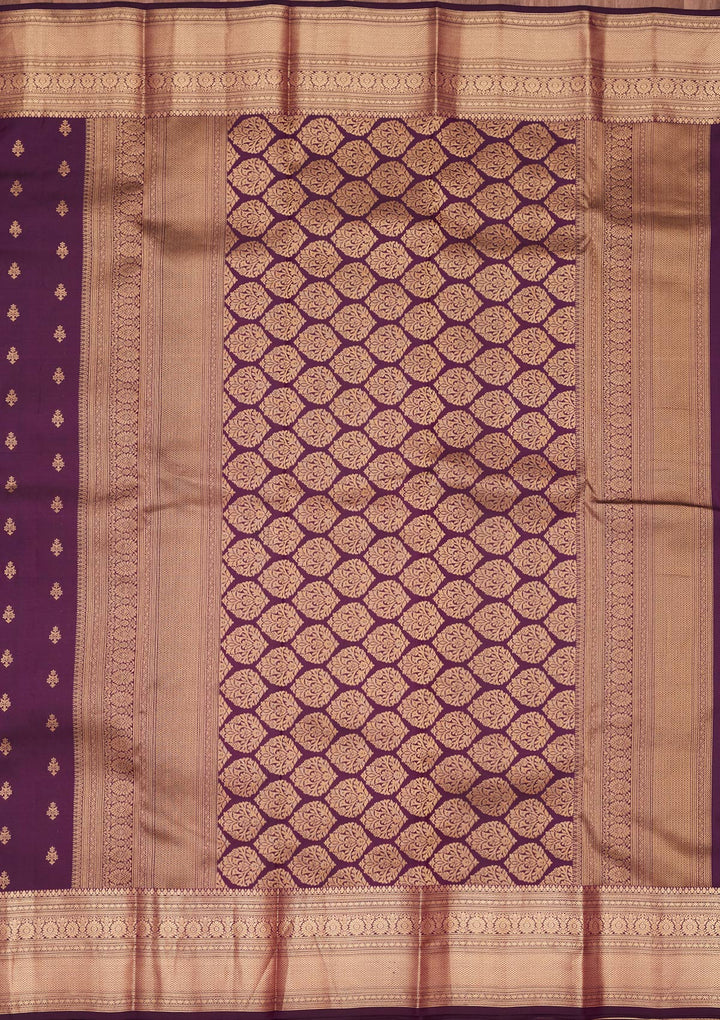 Purple Zariwork Pure Silk Saree-koskii