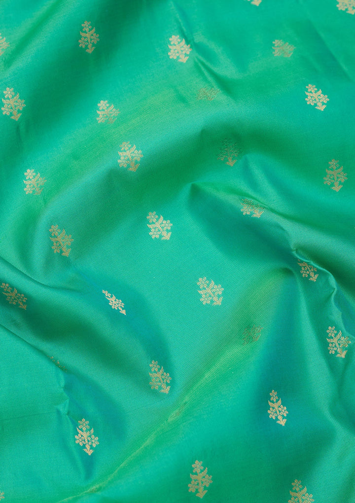 Sea Green Zariwork Pure Silk Saree-koskii
