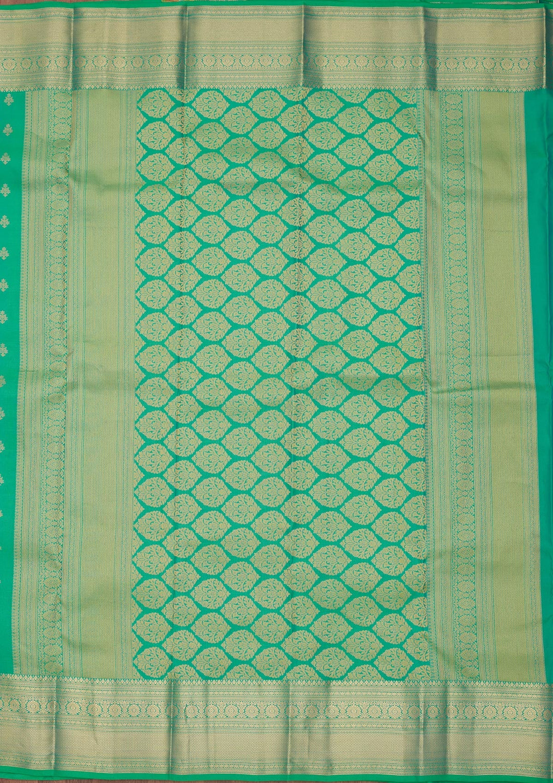 Sea Green Zariwork Pure Silk Saree-koskii