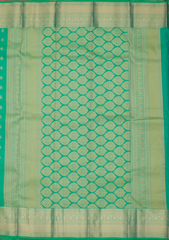 Sea Green Zariwork Pure Silk Saree-koskii