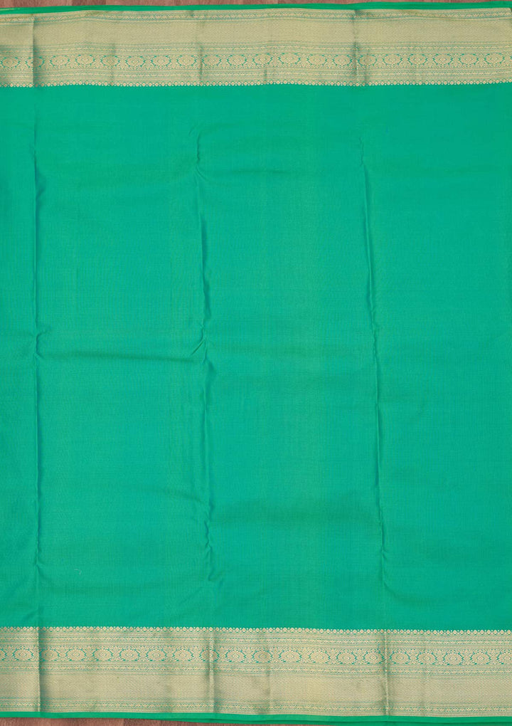 Sea Green Zariwork Pure Silk Saree-koskii