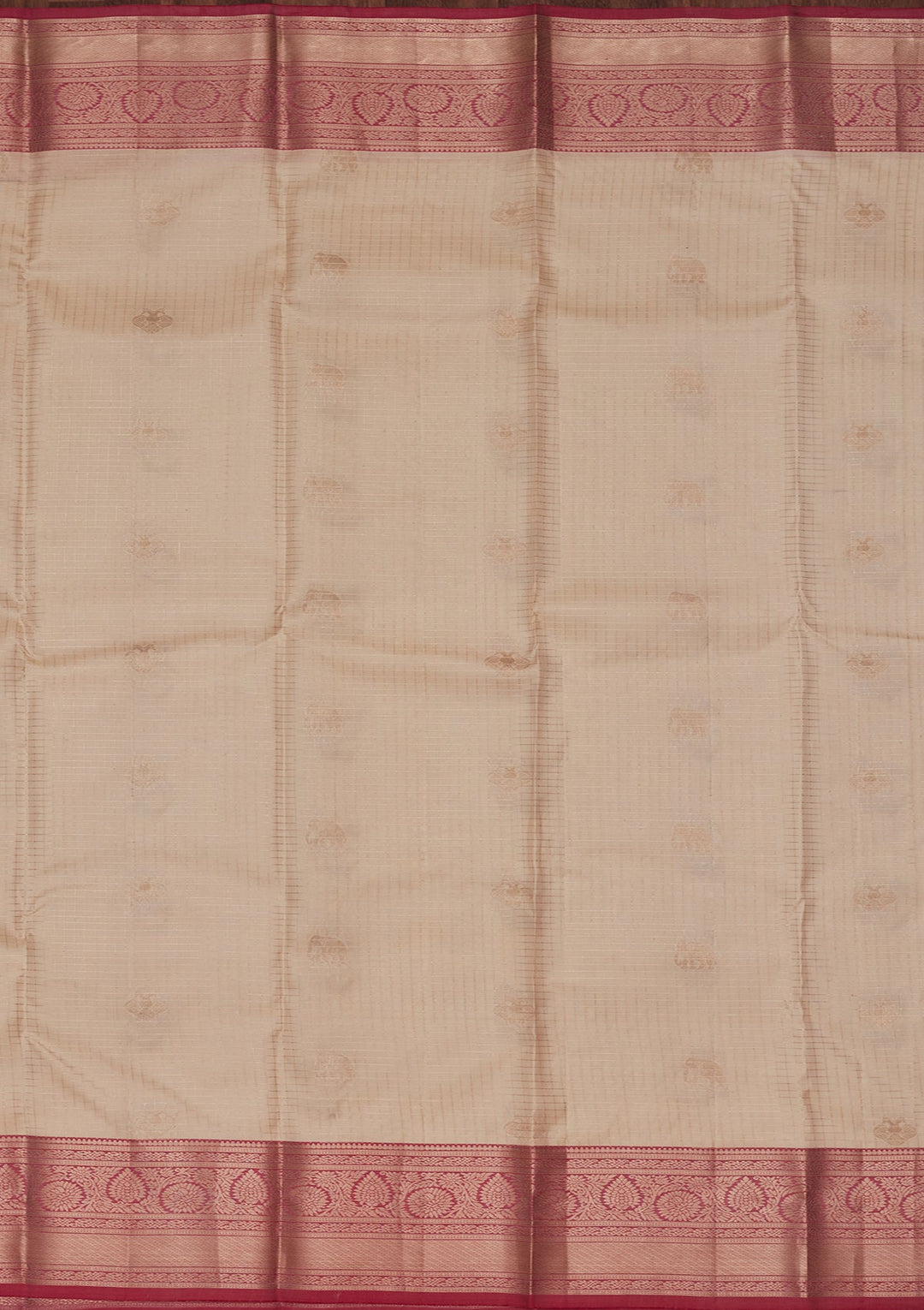 Cream Zariwork Pure Silk Saree-koskii