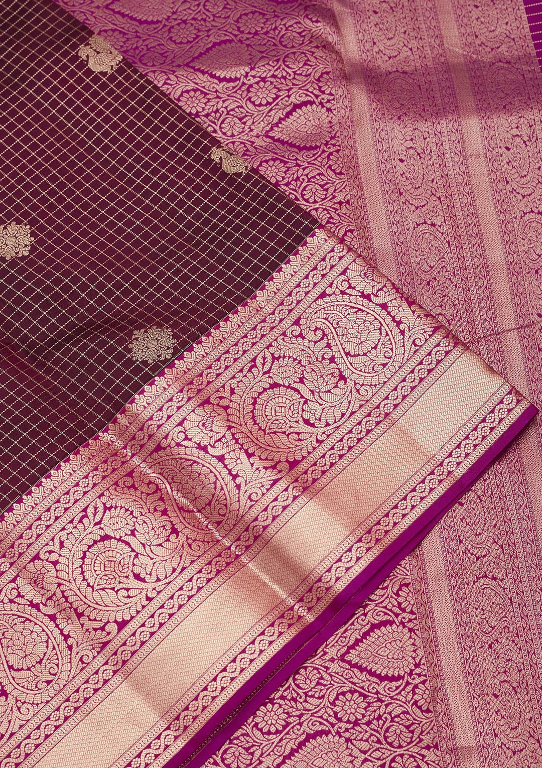 Wine Zariwork Pure Silk Saree-koskii