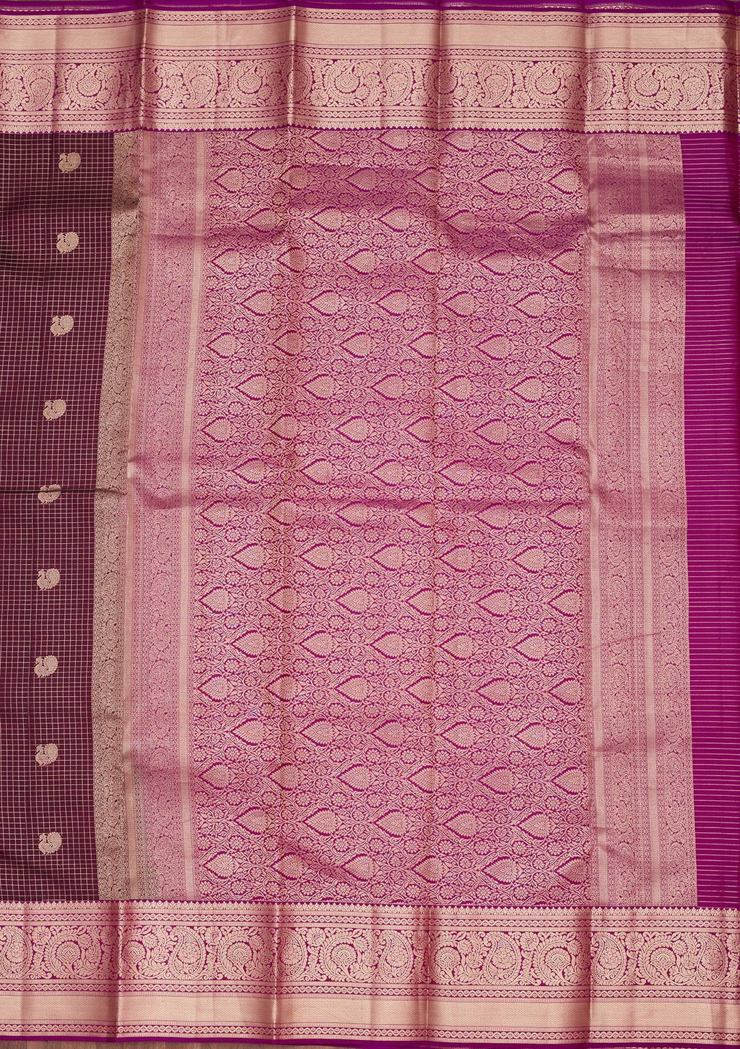 Wine Zariwork Pure Silk Saree-koskii