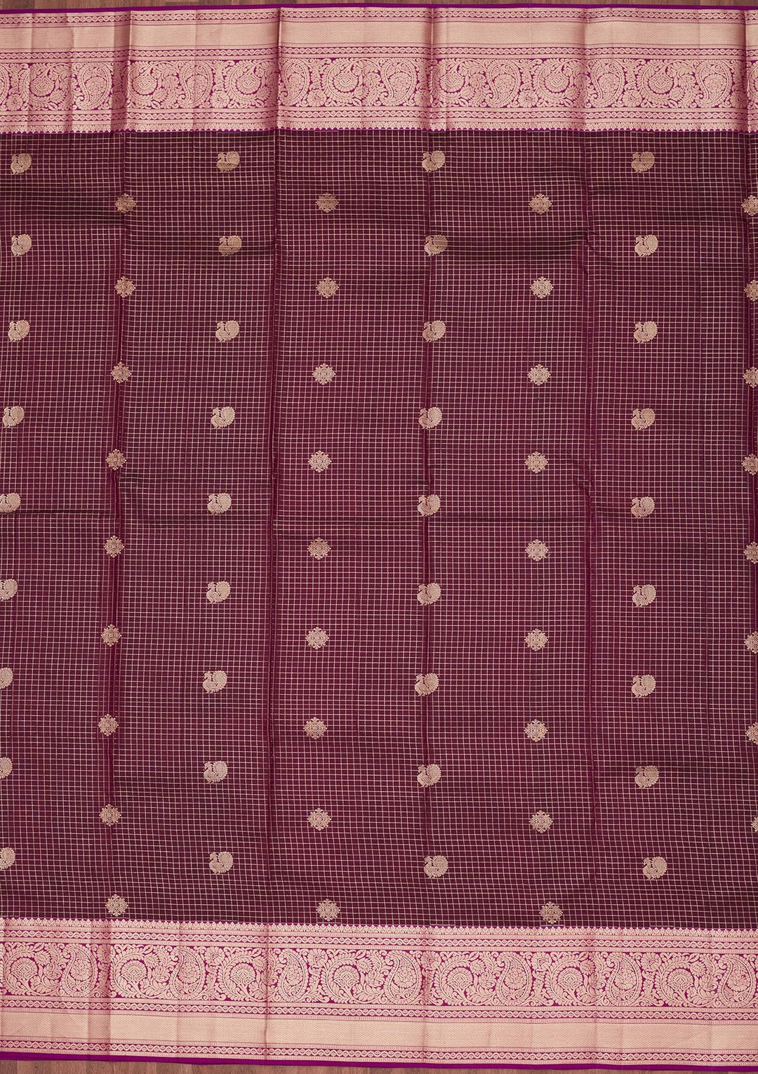 Wine Zariwork Pure Silk Saree-koskii