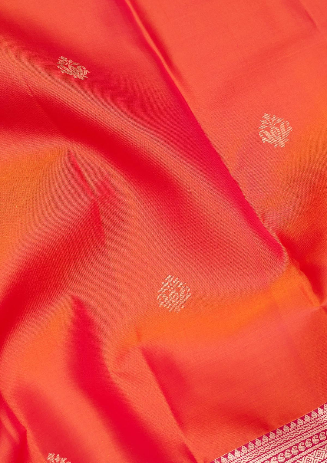 Orange Zariwork Pure Silk Saree-koskii