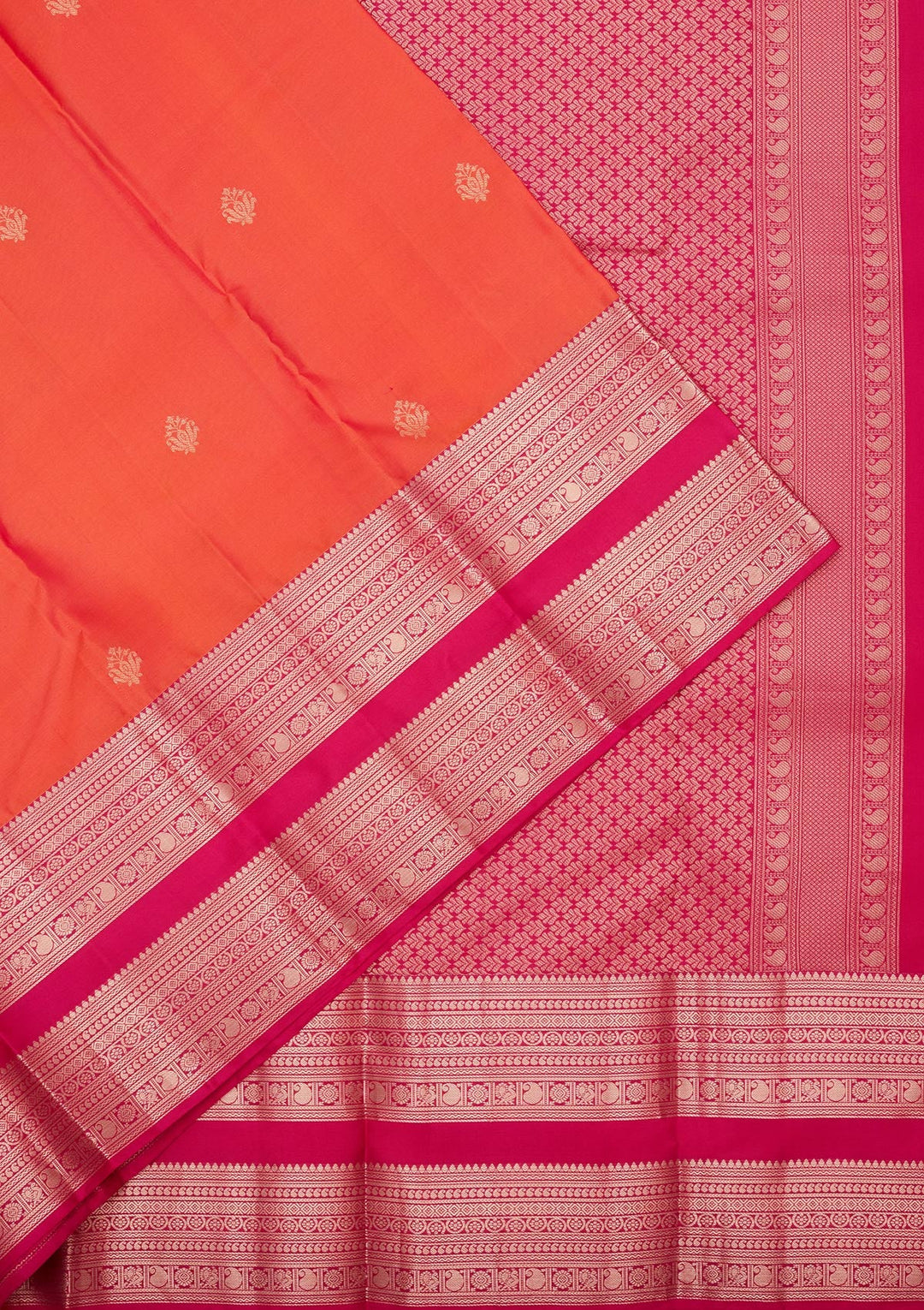 Orange Zariwork Pure Silk Saree-koskii