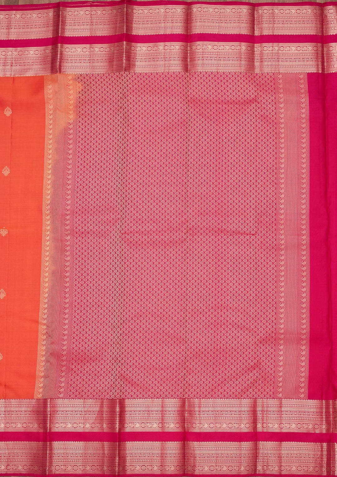 Orange Zariwork Pure Silk Saree-koskii