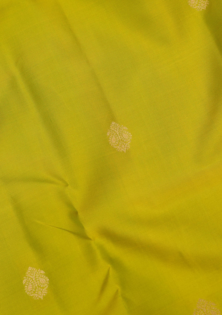 Parrot Green Zariwork Pure Silk Saree-koskii