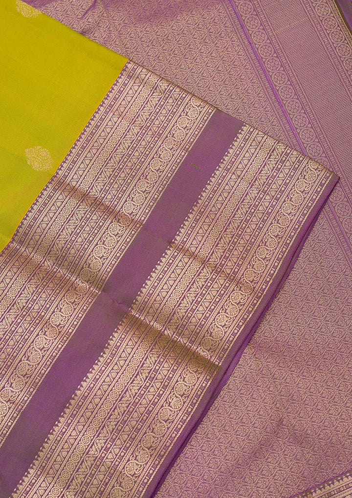 Parrot Green Zariwork Pure Silk Saree-koskii