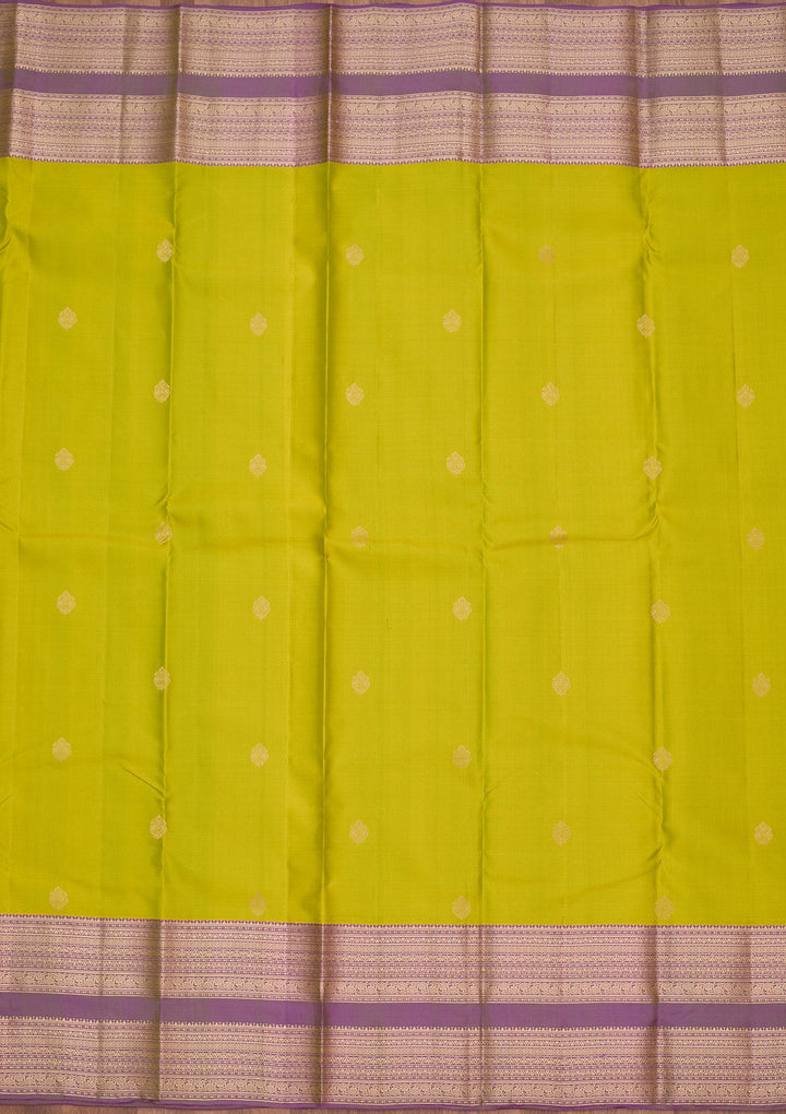 Parrot Green Zariwork Pure Silk Saree-koskii