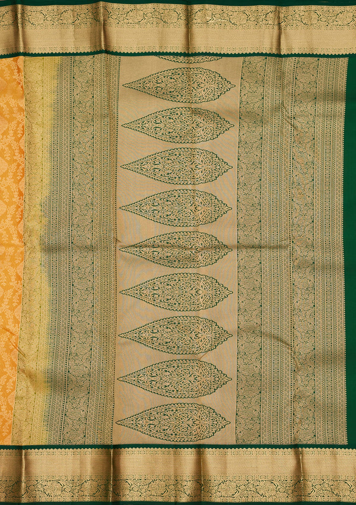Mustard Zariwork Pure Silk Saree-koskii