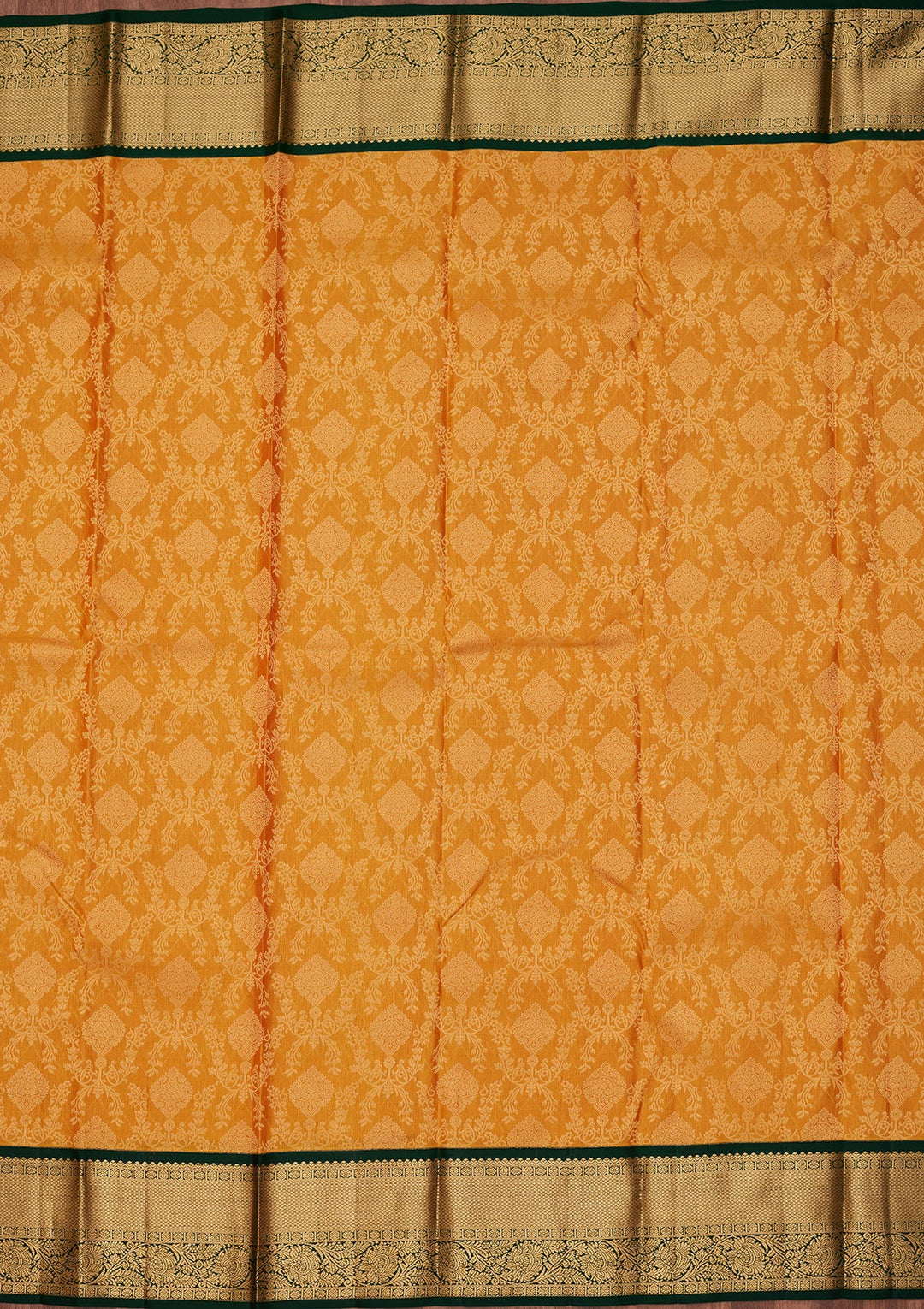 Mustard Zariwork Pure Silk Saree-koskii