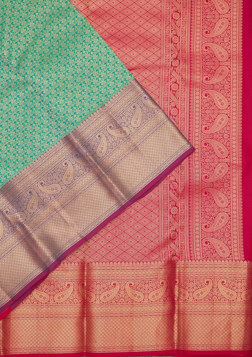 Rama Green Zariwork Pure Silk Saree-koskii
