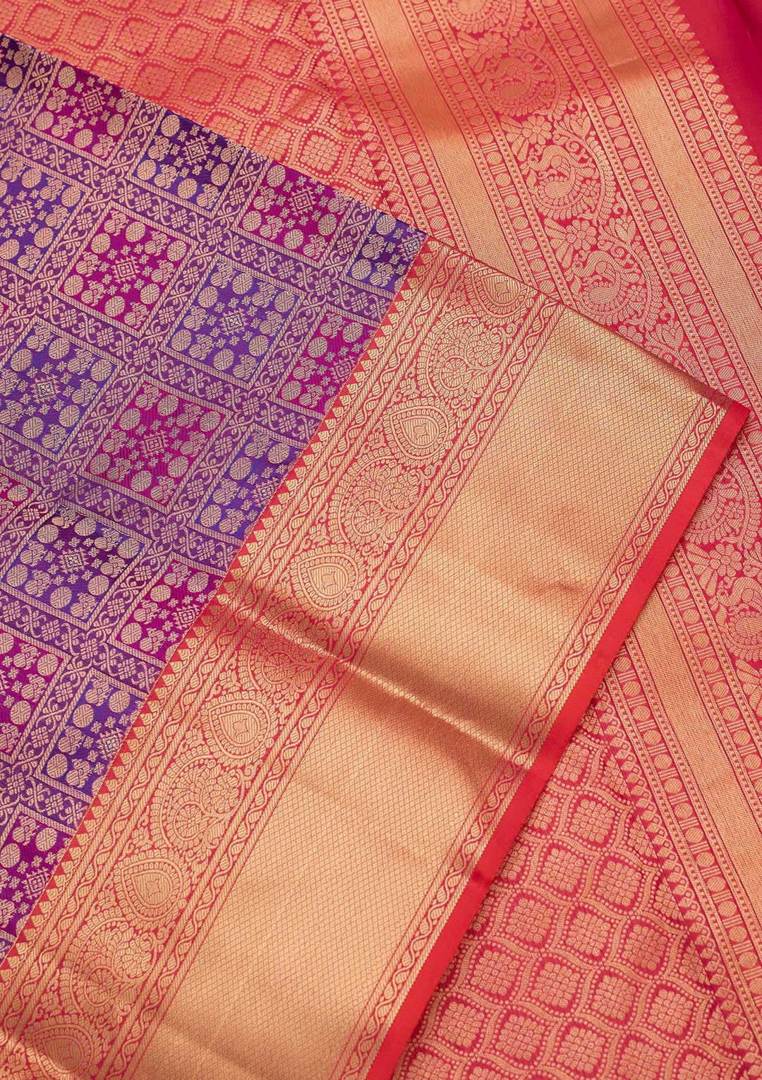 Purple Zariwork Pure Silk Saree-koskii