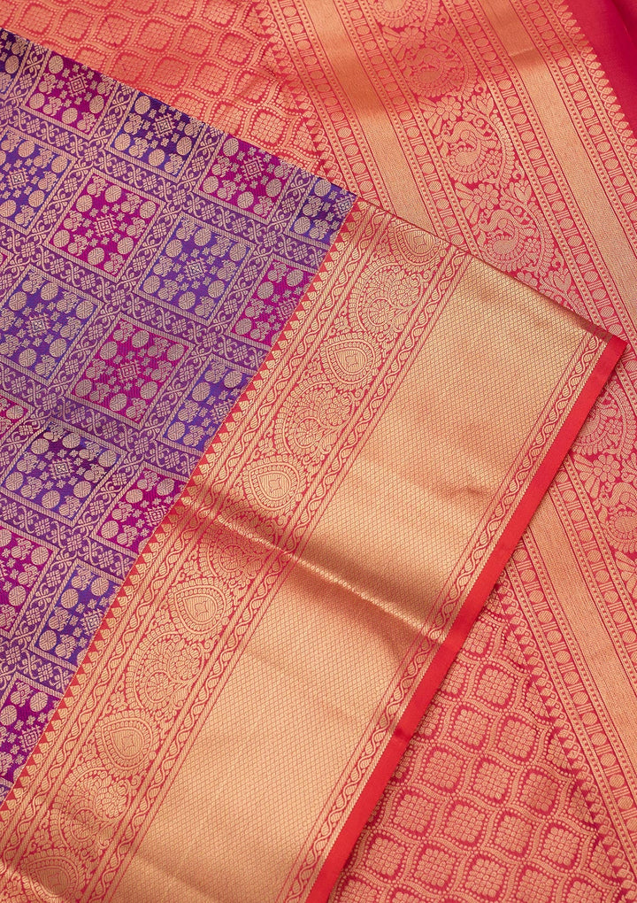 Purple Zariwork Pure Silk Saree-koskii