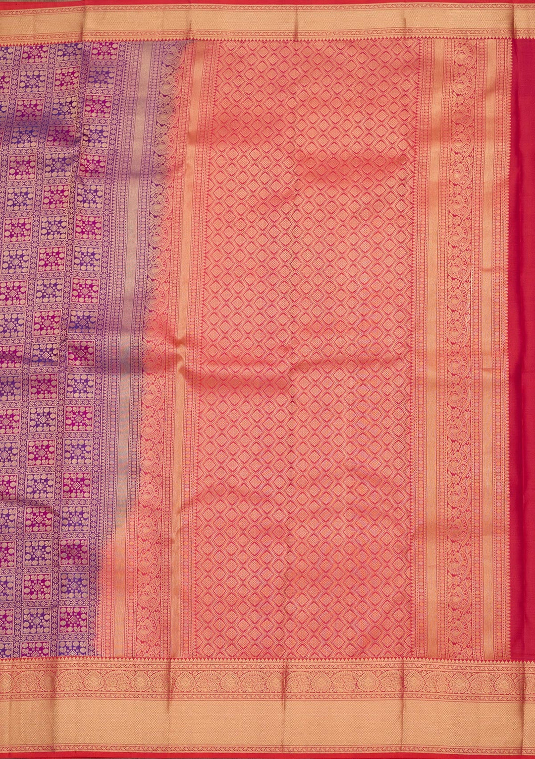Purple Zariwork Pure Silk Saree-koskii