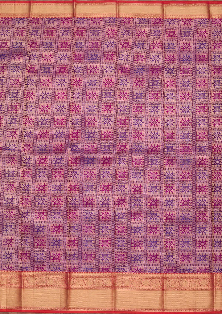 Purple Zariwork Pure Silk Saree-koskii