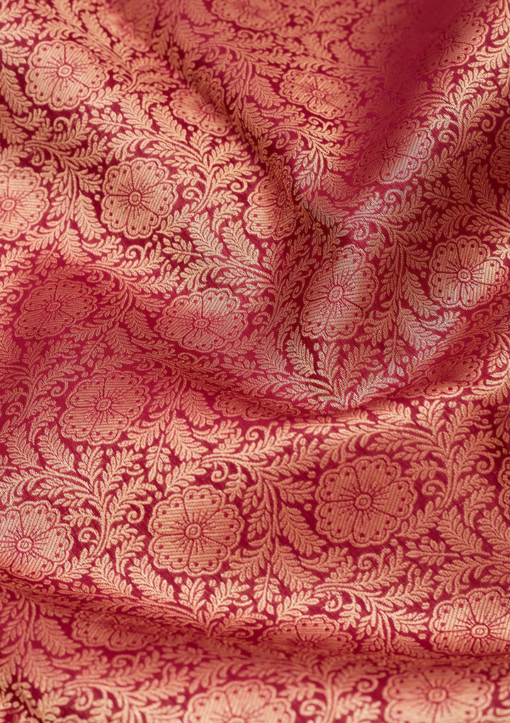 Brown Zariwork Pure Silk Saree-koskii