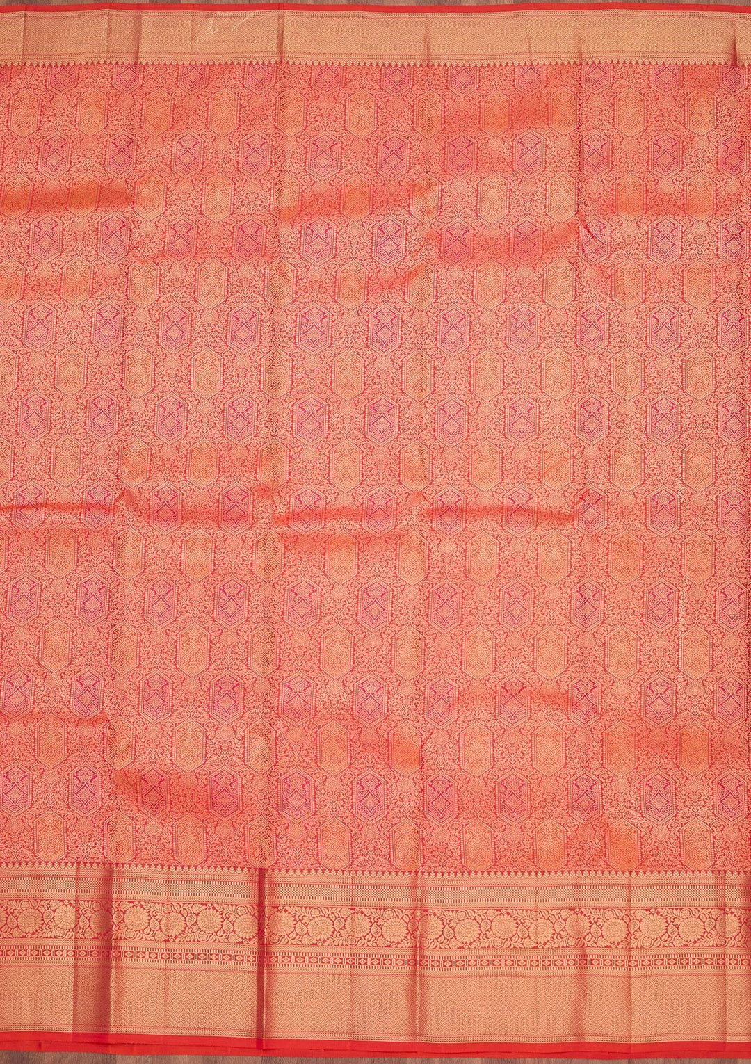 Orange Zariwork Pure Silk Saree-koskii