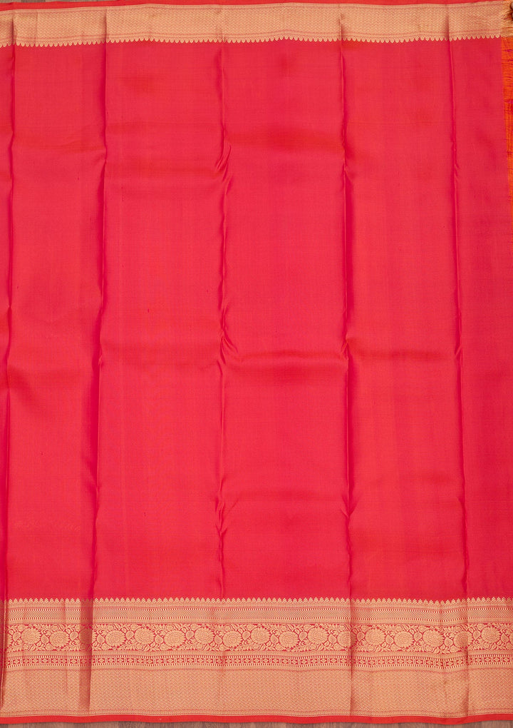 Orange Zariwork Pure Silk Saree-koskii