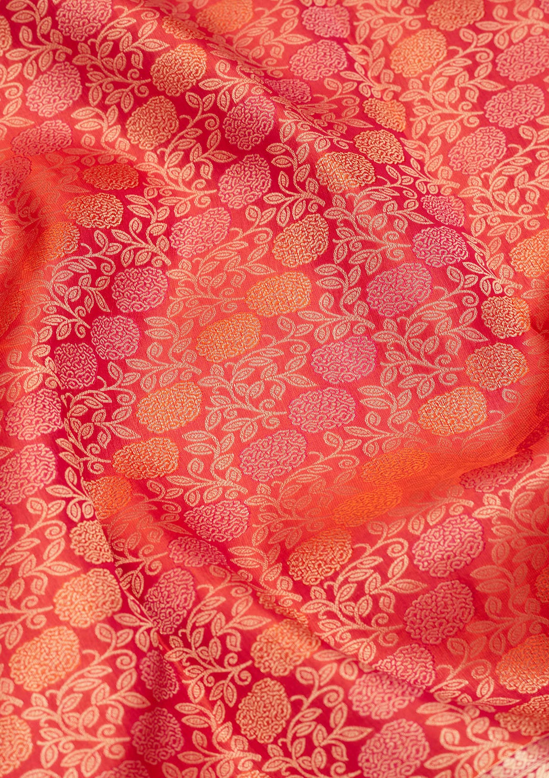 Orange Zariwork Pure Silk Saree-koskii