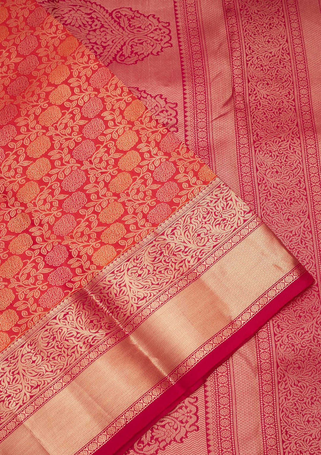 Orange Zariwork Pure Silk Saree-koskii