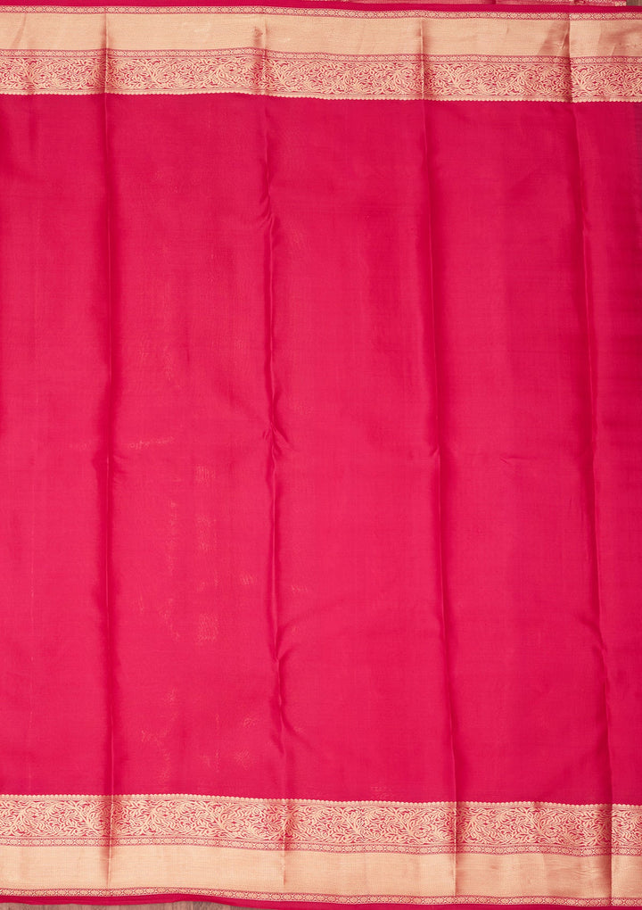 Orange Zariwork Pure Silk Saree-koskii