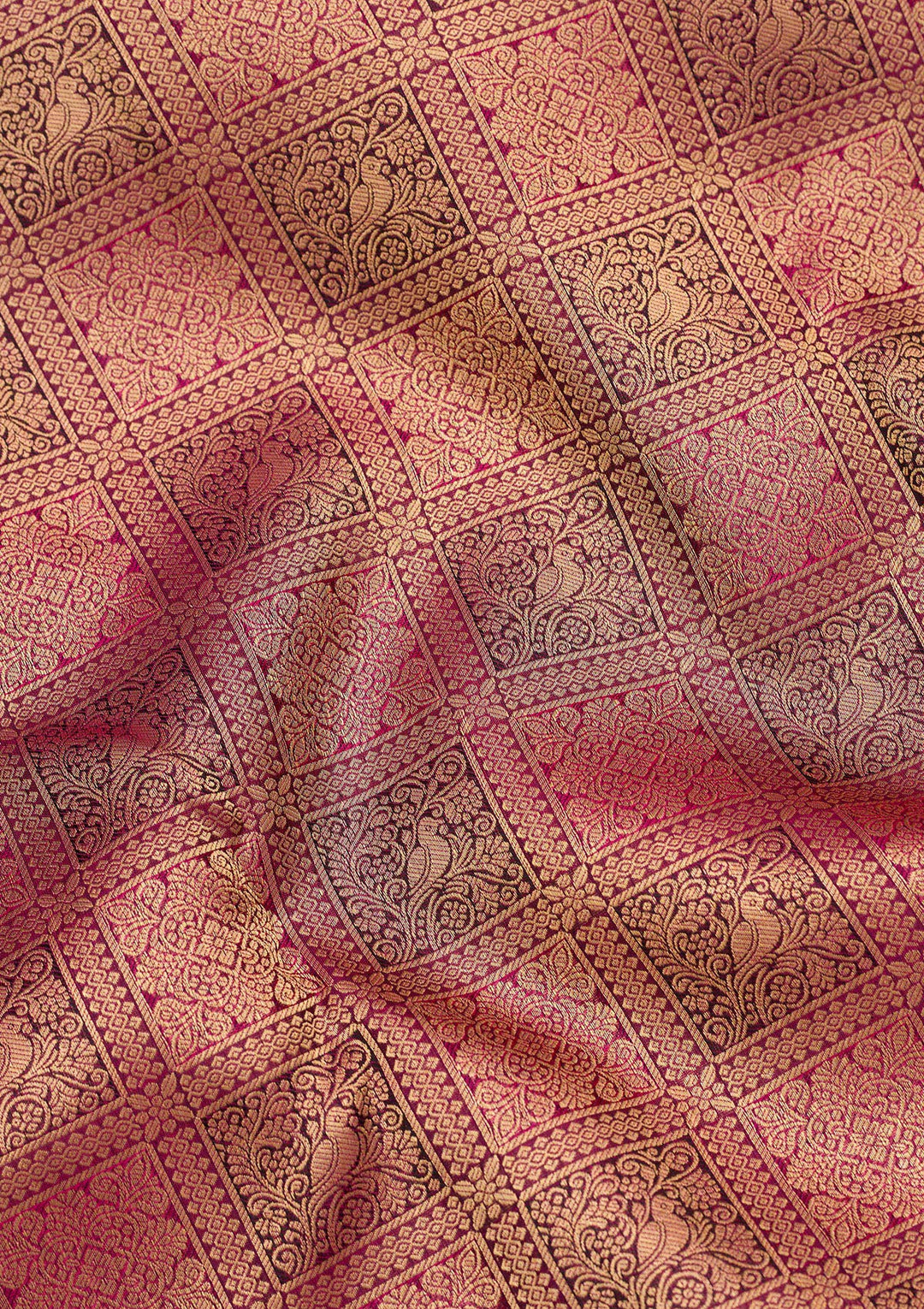 Rani Pink Zariwork Pure Silk Saree-koskii