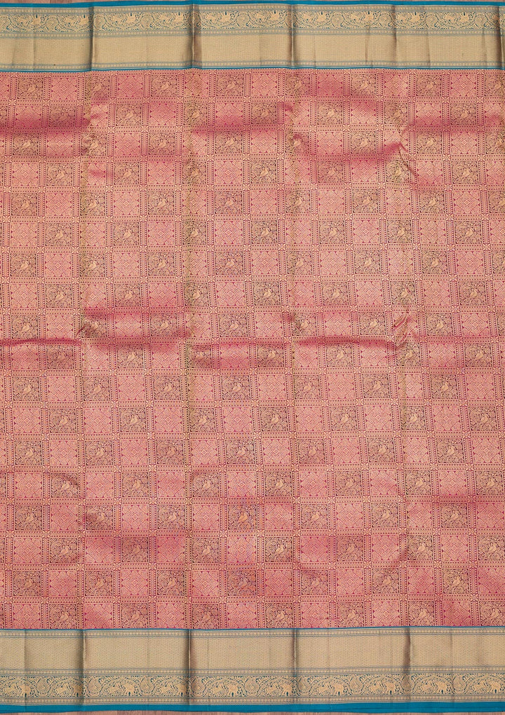 Rani Pink Zariwork Pure Silk Saree-koskii