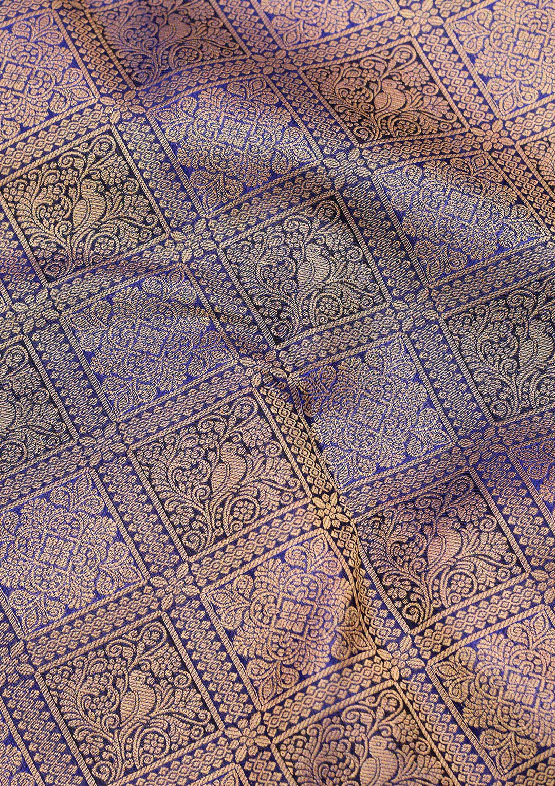 Royal Blue Zariwork Pure Silk Saree-koskii