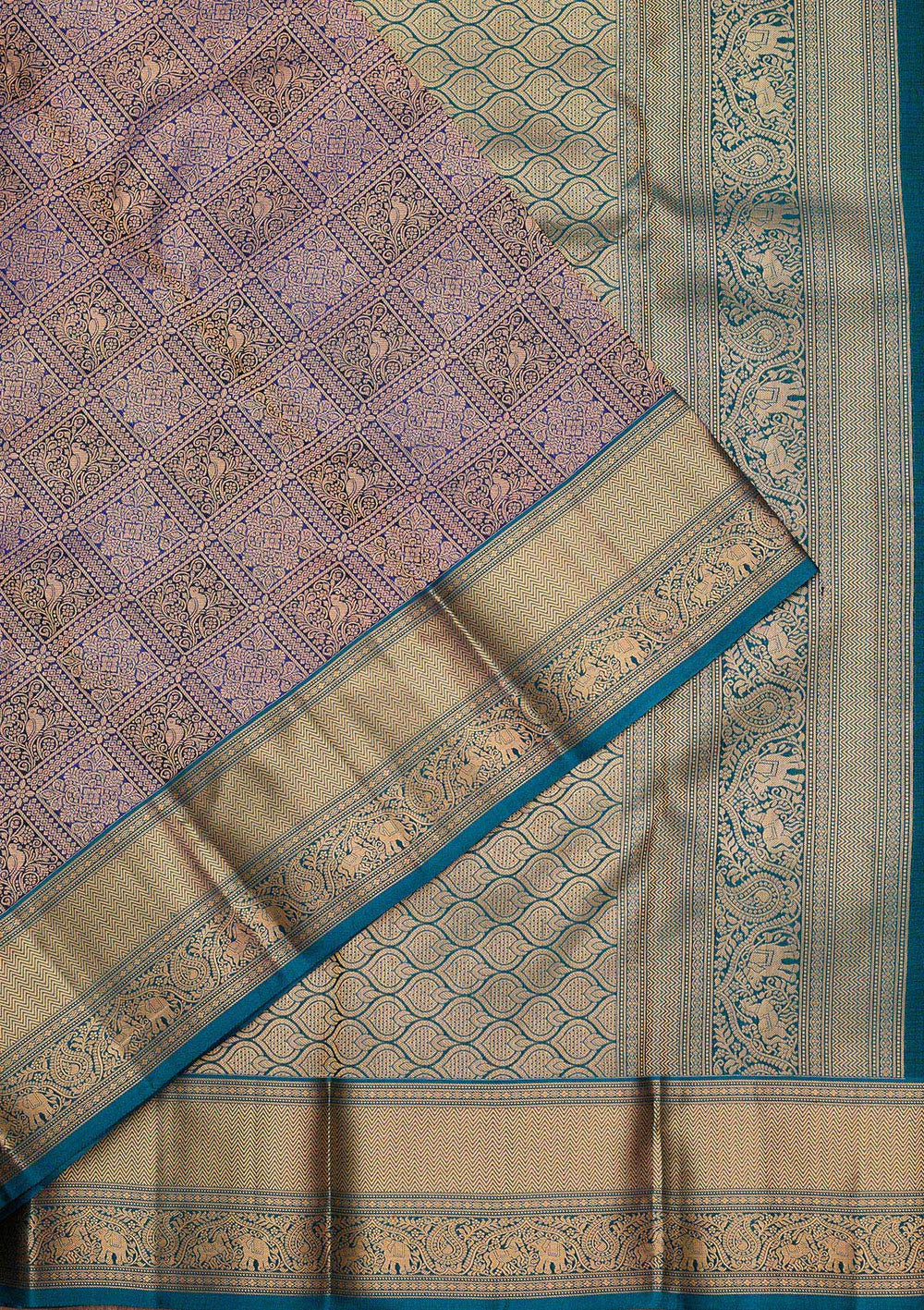 Royal Blue Zariwork Pure Silk Saree-koskii