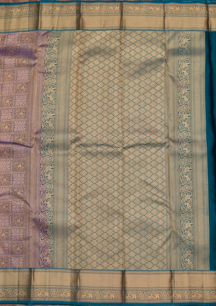 Royal Blue Zariwork Pure Silk Saree-koskii