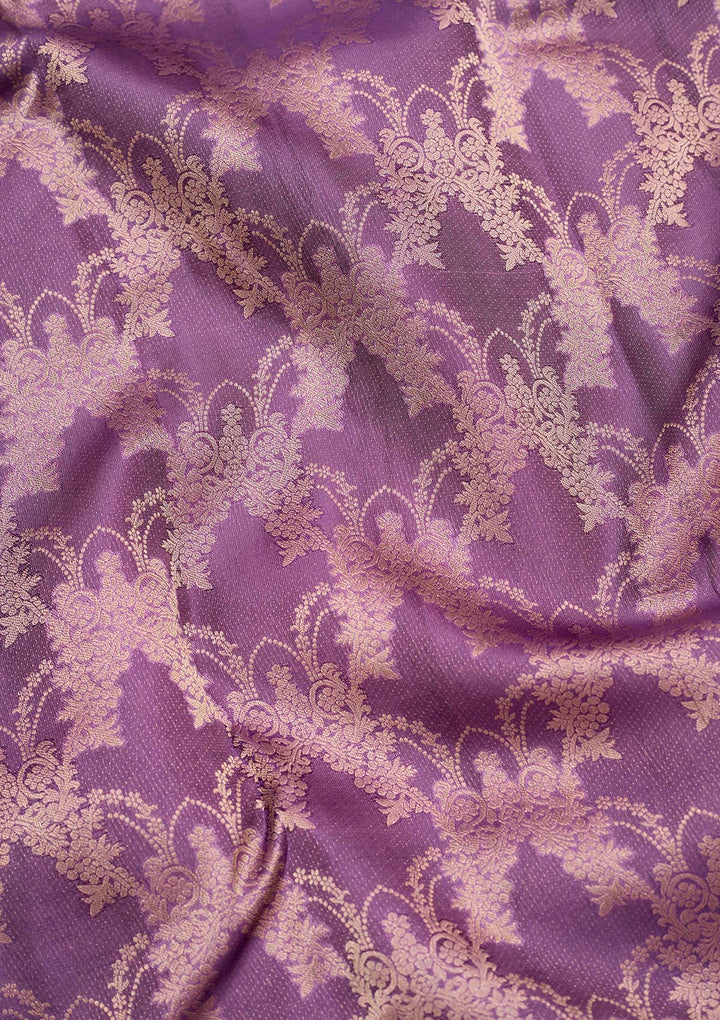 Lavender Zariwork Pure Silk Saree-koskii
