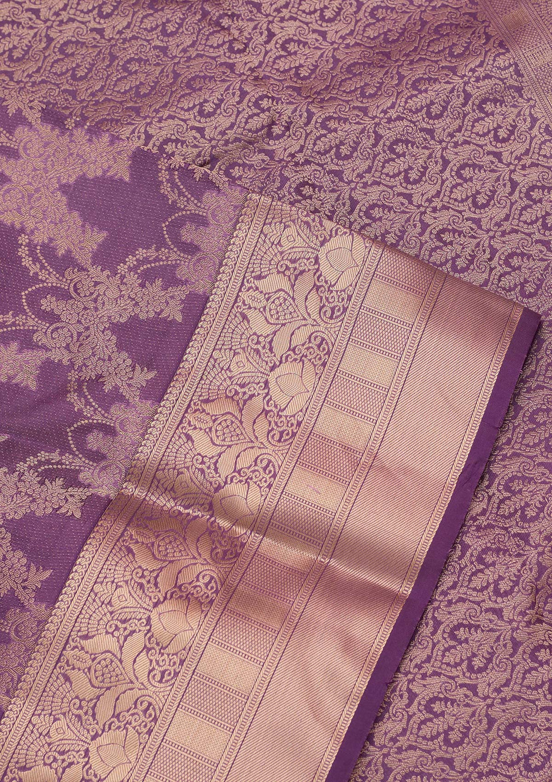 Lavender Zariwork Pure Silk Saree-koskii