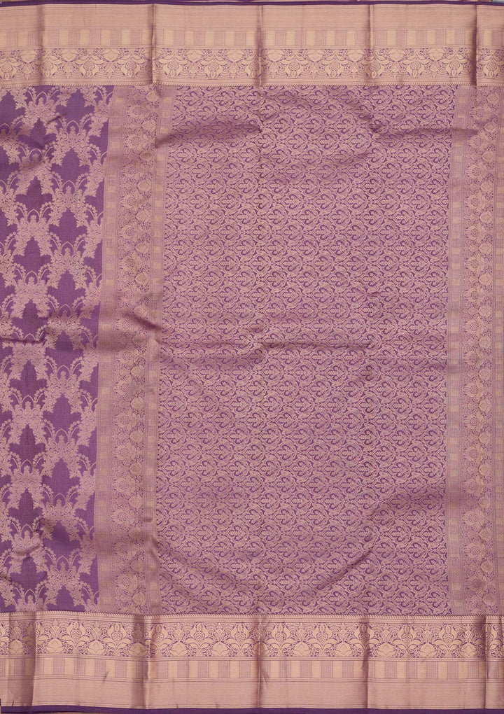 Lavender Zariwork Pure Silk Saree-koskii