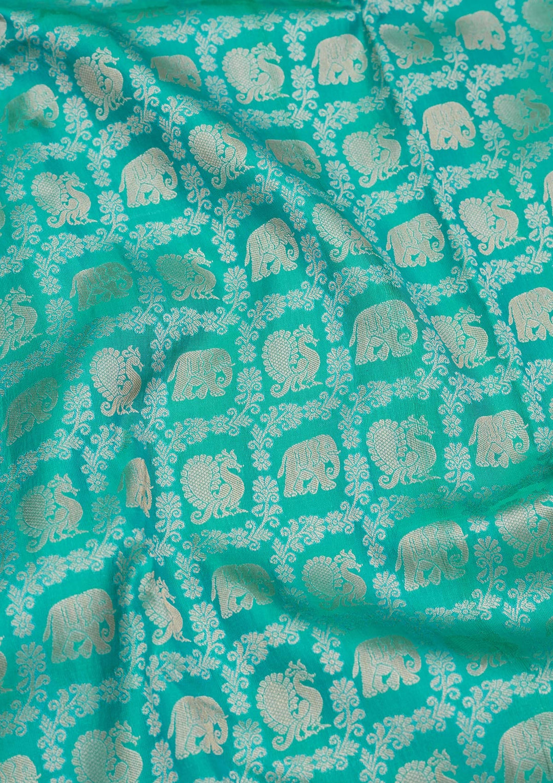 Turquoise Blue Zariwork Pure Silk Saree-koskii