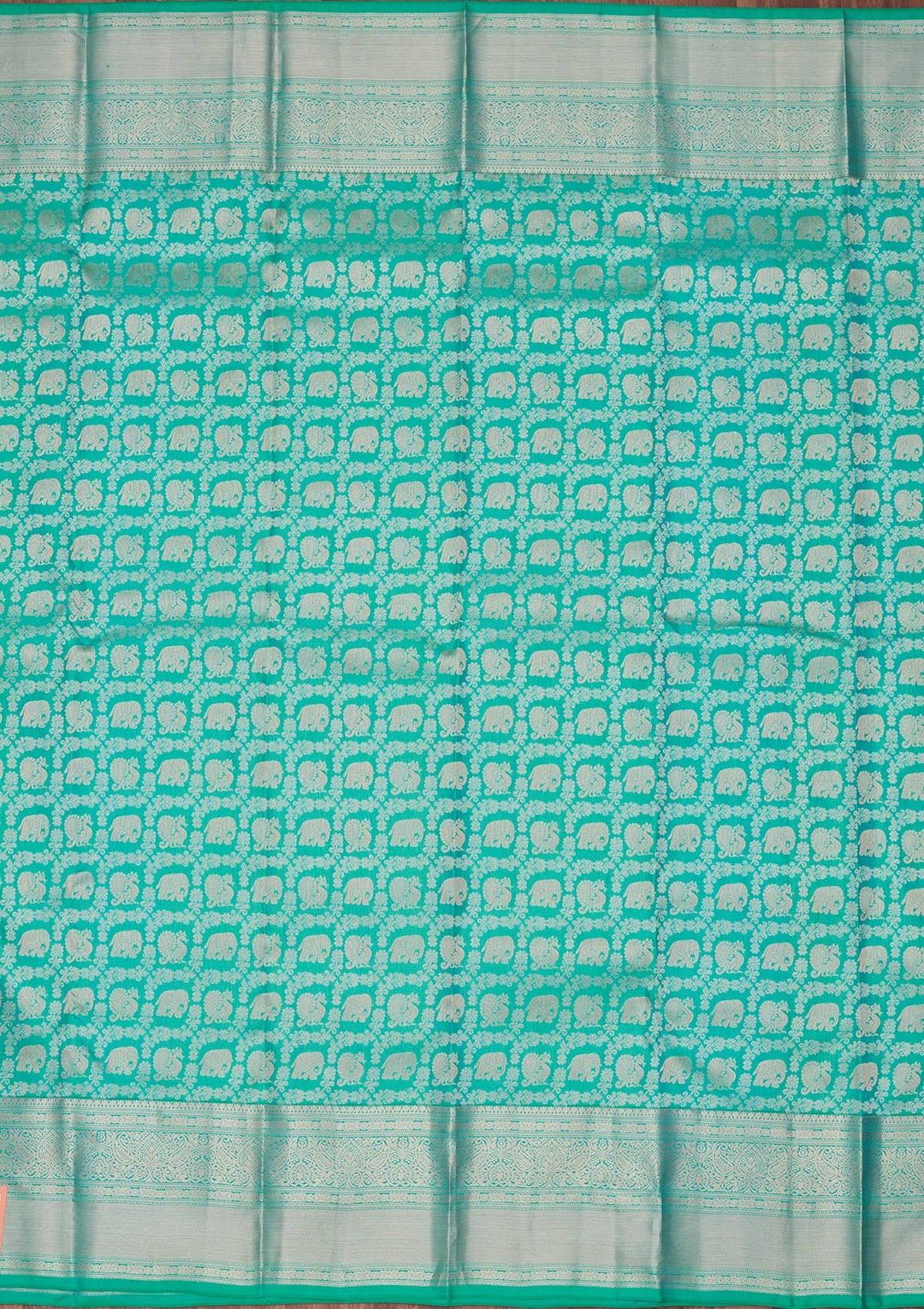 Turquoise Blue Zariwork Pure Silk Saree-koskii