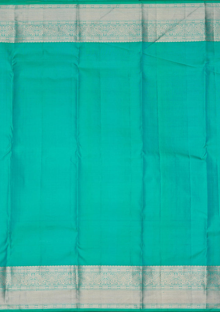 Turquoise Blue Zariwork Pure Silk Saree-koskii