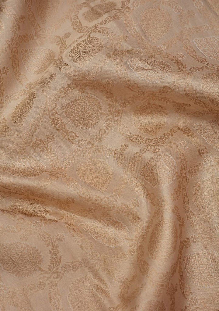 Cream Zariwork Pure Silk Saree-koskii